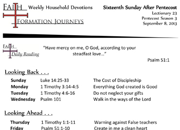 42 September 8 - 16th Sunday Pentecost Lec 23 Year C