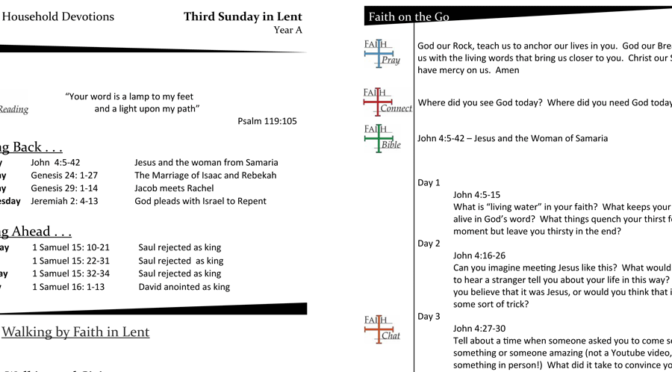 Weekly Devotion Page for the 3rd Sunday of Lent – Year A
