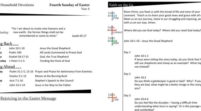 Weekly Devotion Page for the 4th Sunday of Easter – Year A