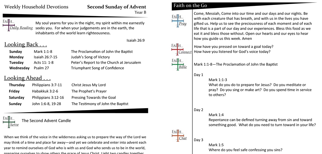 Weekly Devotion Page For Advent 2 – Year B | Faith Formation Journeys