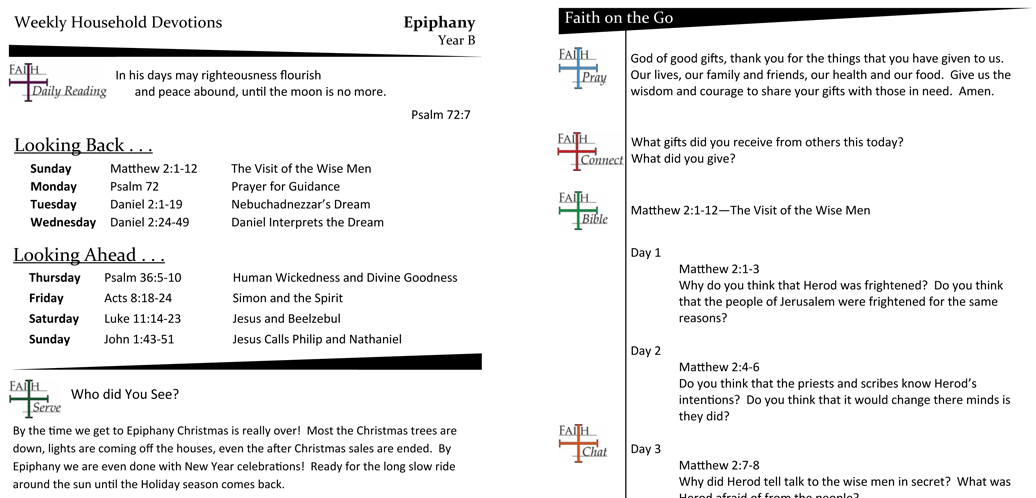 Weekly Devotion Page For Epiphany Sunday, Year B | Faith Formation Journeys