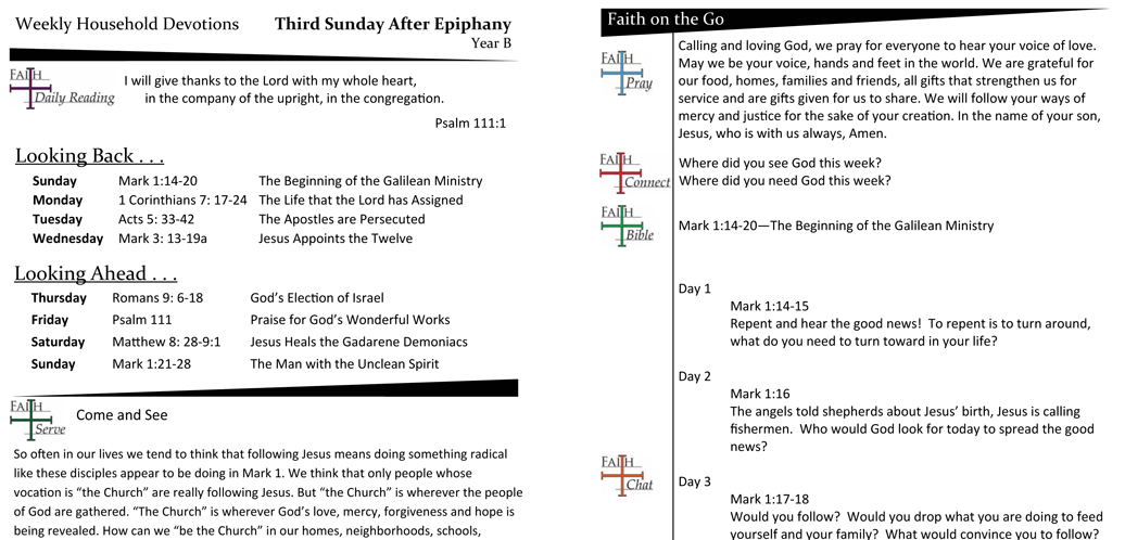 Weekly Devotion Page For Epiphany 3 – Year B | Faith Formation Journeys