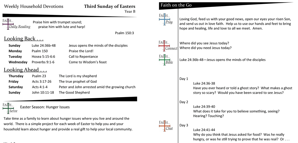 Weekly Devotion Page For The Third Sunday Of Easter – Year B | Faith ...