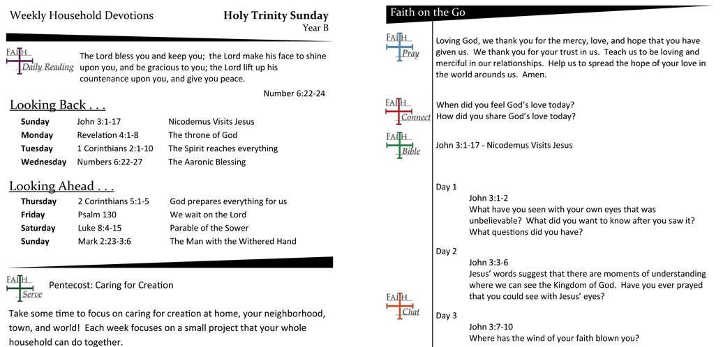 Weekly Devotion Page For Holy Trinity Sunday – Year B | Faith Formation ...