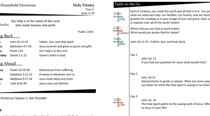 WEEKLY DEVOTION PAGE FOR Holy Trinity, YEAR C