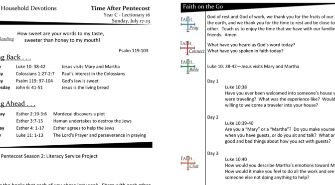 TIME AFTER PENTECOST – LECTIONARY 16, YEAR C