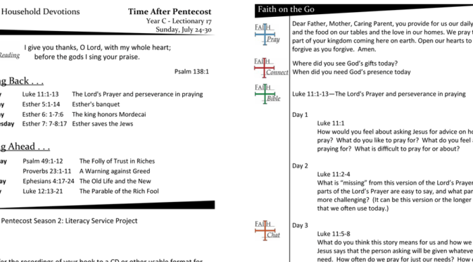 TIME AFTER PENTECOST – LECTIONARY 17, YEAR C