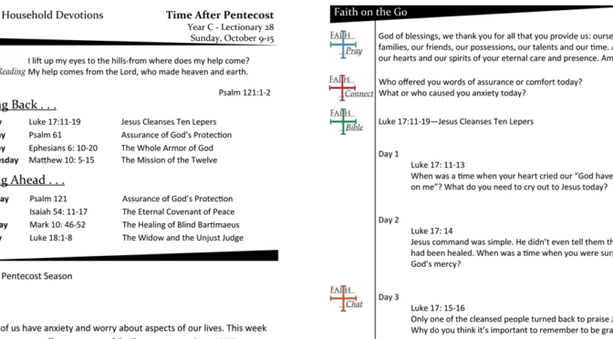 TIME AFTER PENTECOST – LECTIONARY 28, YEAR C