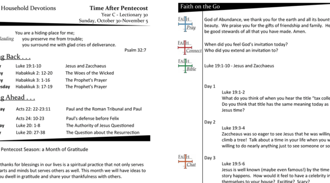 TIME AFTER PENTECOST – LECTIONARY 31, YEAR C
